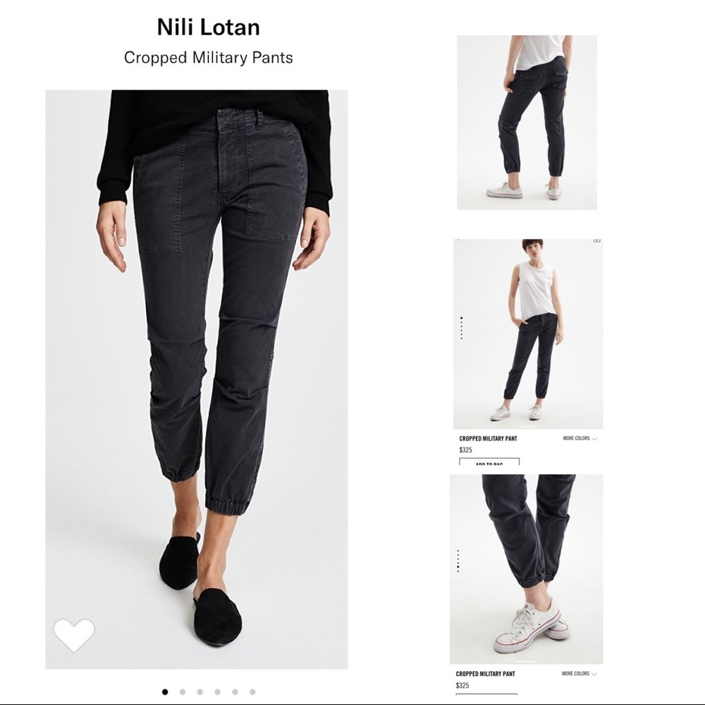 Nili Lotan Designer Gray Military Cropped Pants 4